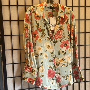 NWT Zara Floral Blouse XL